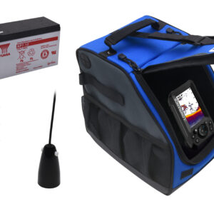 Lowrance Eagle 4X pilkkianturilla. Sisältää Lowrance laukun, akun sekä laturin