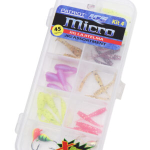 Patriot Ice Micro pilkkijigilajitelma 45kpl (40 jigiä, 4 morria ja vieherasia) PI-JIG-KIT-04